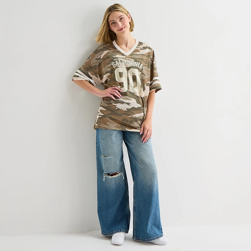 Forever 21 Womens Juniors V Neck Short Sleeve Jersey