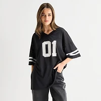 Forever 21 Womens Juniors V Neck Short Sleeve Jersey