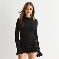 Forever 21 Juniors Womens Crew Neck Long Sleeve Pullover Sweater