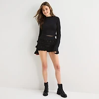 Forever 21 Juniors Womens Crew Neck Long Sleeve Pullover Sweater