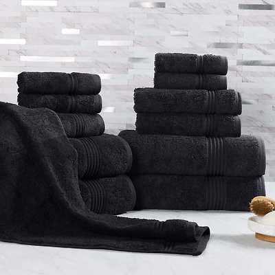 SUPERIOR® Heritage Collection | Luxury Egyptian Cotton 12-pc. Quick Dry Solid Bath Towel Set