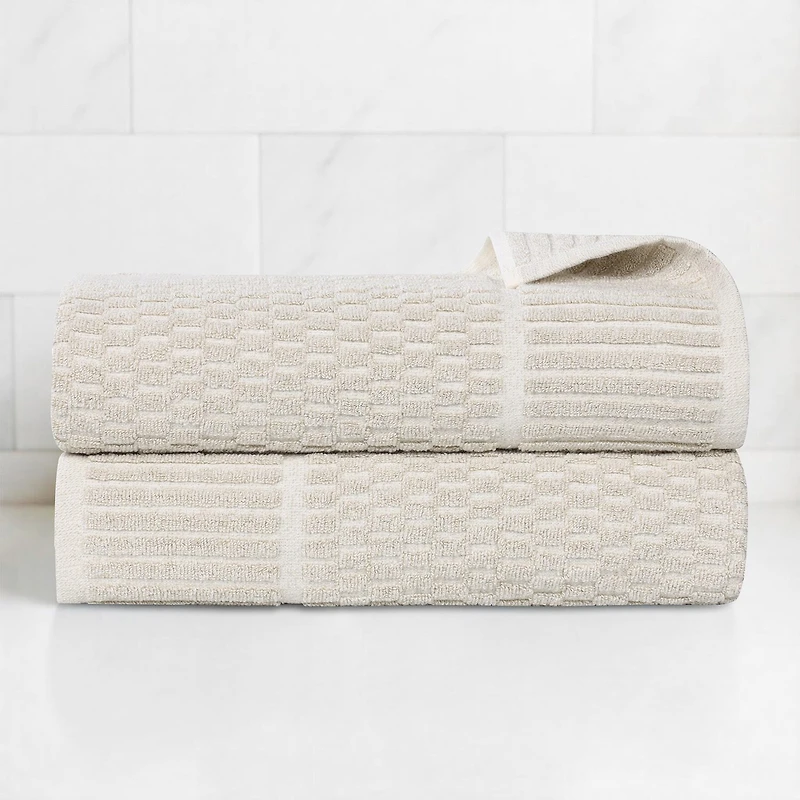 SUPERIOR® Juno Collection 2-pc. Quick Dry Checked Bath Towel