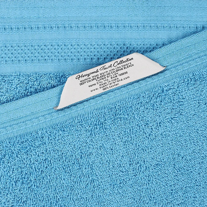 SUPERIOR® Honeycomb Collection | 100% Combed Cotton 3-pc. Quick Dry Bath Towel Set