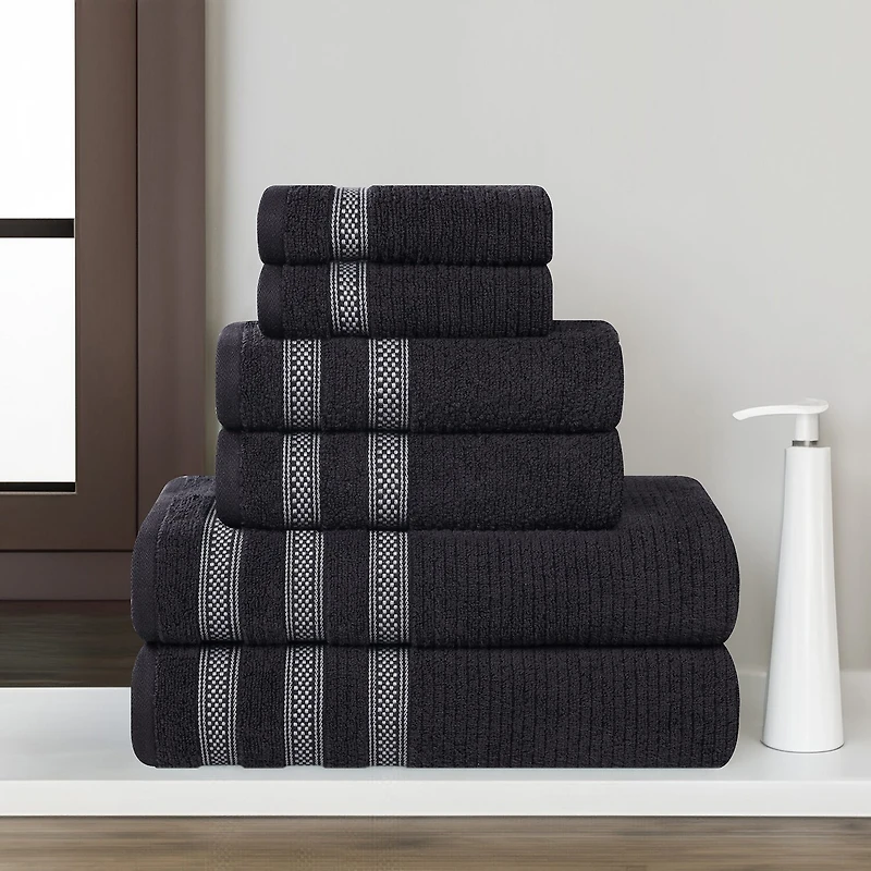 SUPERIOR® Brea Collection | 100% Cotton 6-pc. Quick Dry Solid Bath Towel Set