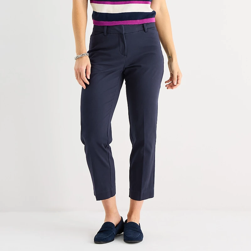Liz Claiborne Emma Womens Slim Mid Rise Ankle Pant