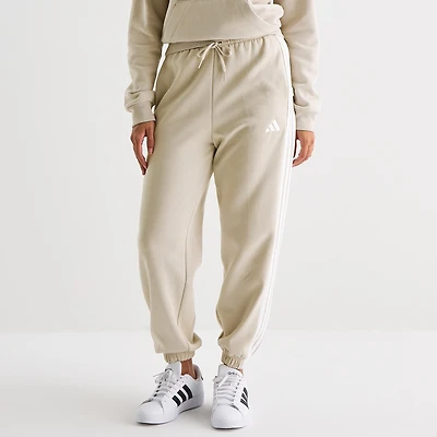 adidas Womens Straight High Rise Loose Fit Fleece Active Jogger Pant