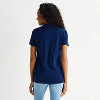 St. John's Bay Womens Adaptive Short Sleeve Easy-on + Easy-off Polo Shirt