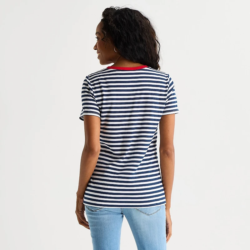 St. John's Bay Womens Crew Neck Short Sleeve Regular Fit Graphic T-Shirt