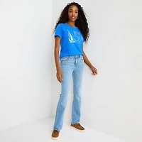 St. John's Bay Womens Crew Neck Short Sleeve Regular Fit Graphic T-Shirt