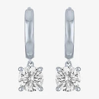 G-H / Si2-I1 Womens 1 CT. T.W. Lab Grown White Diamond 10K Gold 16.9mm Round Hoop Earrings