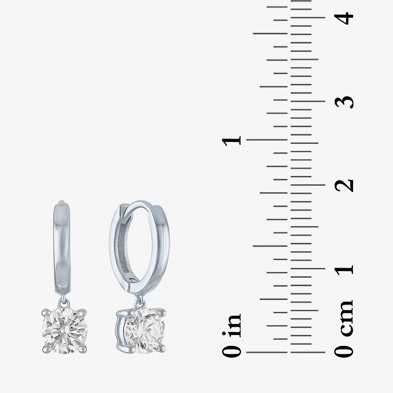 G-H / Si2-I1 Womens 1 CT. T.W. Lab Grown White Diamond 10K Gold 16.9mm Round Hoop Earrings