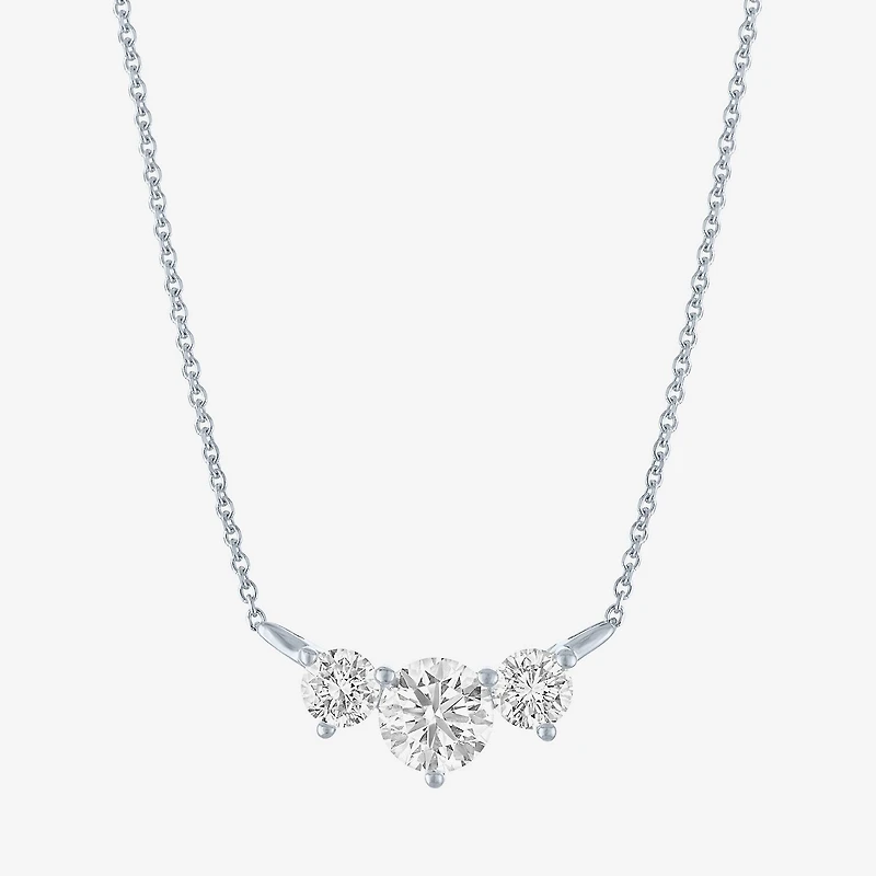 (Si2-I1/G-H) Womens 1 CT. T.W. Lab Grown White Diamond 10K Gold 18 Inch Pendant Necklace