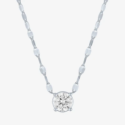 Diamond Addiction (D-E / Vs1-Vs2) Womens 1 CT. T.W. Lab Grown White 10K Gold Round 18 Inch Pendant Necklace