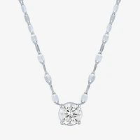 Diamond Addiction (D-E / Vs1-Vs2) Womens 1 CT. T.W. Lab Grown White 10K Gold Round 18 Inch Pendant Necklace