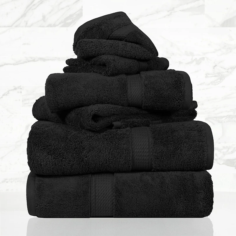 SUPERIOR® Madeline Collection | Plush Egyptian Cotton 6-pc. Quick Dry Solid Bath Towel Set