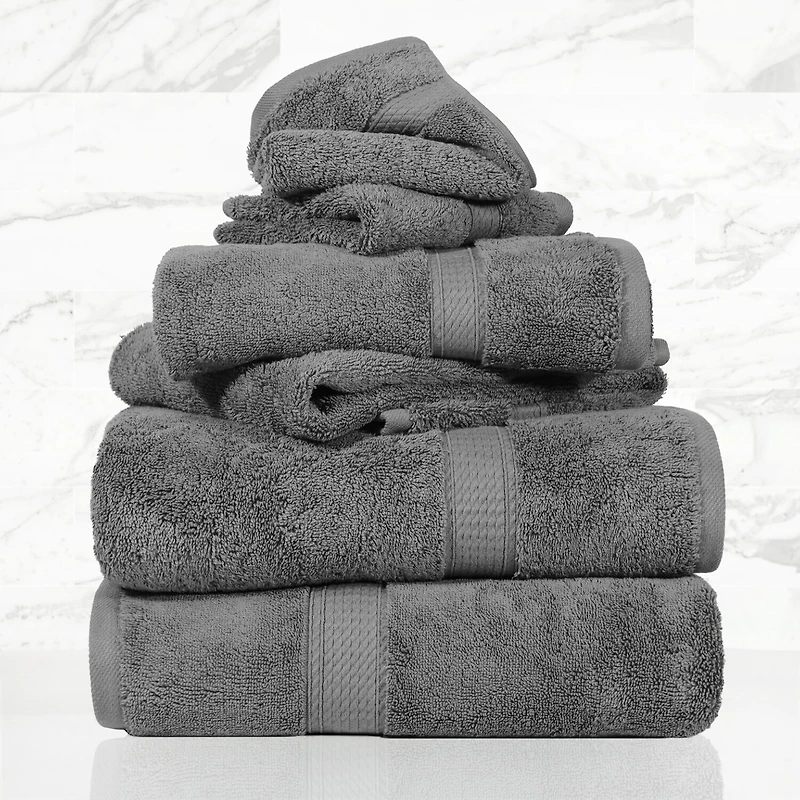 SUPERIOR® Madeline Collection | Plush Egyptian Cotton 6-pc. Quick Dry Solid Bath Towel Set