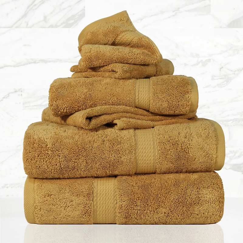 SUPERIOR® Madeline Collection | Plush Egyptian Cotton 6-pc. Quick Dry Solid Bath Towel Set