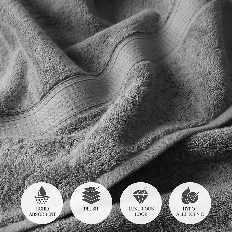 SUPERIOR® Madeline Collection | Plush Egyptian Cotton 6-pc. Quick Dry Solid Bath Towel Set