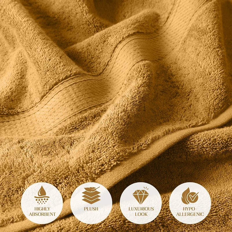 SUPERIOR® Madeline Collection | Plush Egyptian Cotton 6-pc. Quick Dry Solid Bath Towel Set