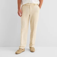 J. Ferrar Textured Mens Straight Fit Dress Flat Front Pant