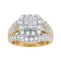 2 CT.T.W. Natural Diamond 14K Yellow Gold Multi-Top Ring
