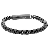Mens Stainless Steel Inch Solid Box Chain Bracelet