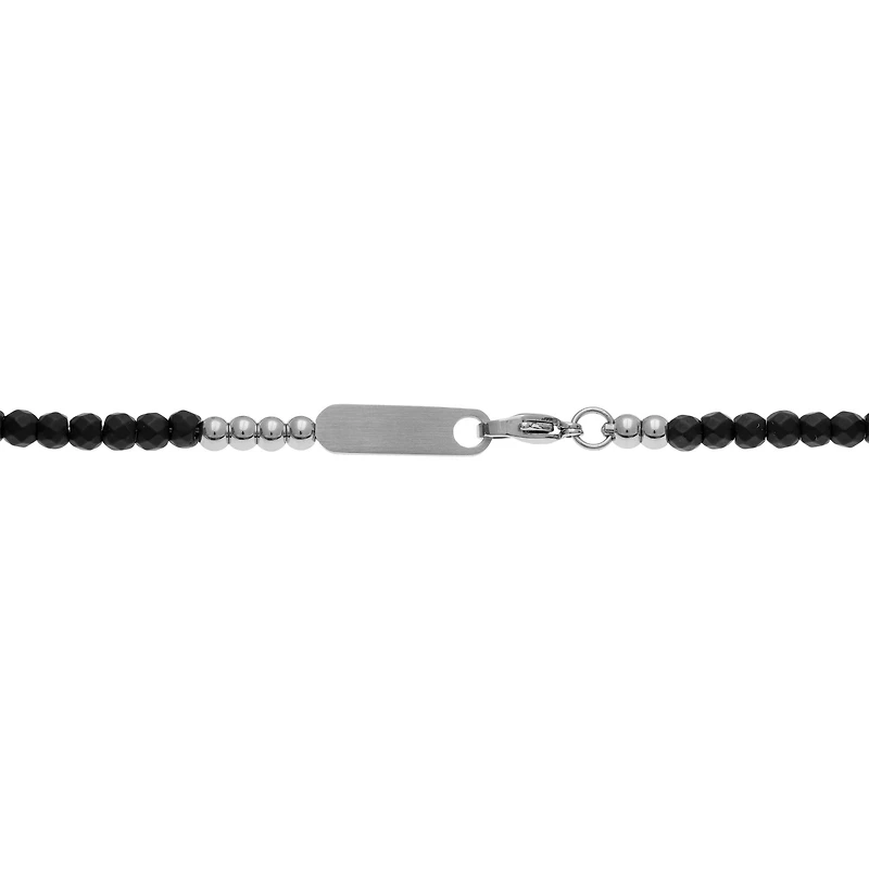 Mens Black Hematite Stainless Steel Wrap Bracelet