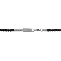 Mens Black Hematite Stainless Steel Wrap Bracelet
