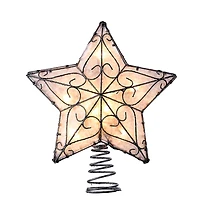 Kurt Adler 12" Metal Trimmed Capiz Star Lighted Treetopper
