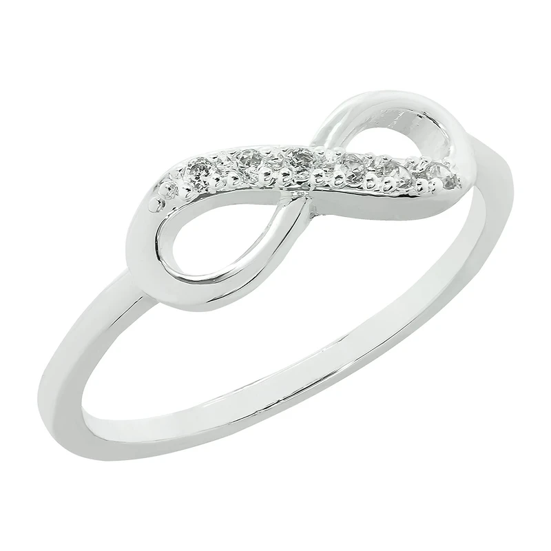 Sparkle Allure Womens 2MM White Cubic Zirconia Pure Silver Over Brass Hypoallergenic Band