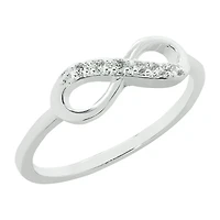 Sparkle Allure Womens 2MM White Cubic Zirconia Pure Silver Over Brass Hypoallergenic Band