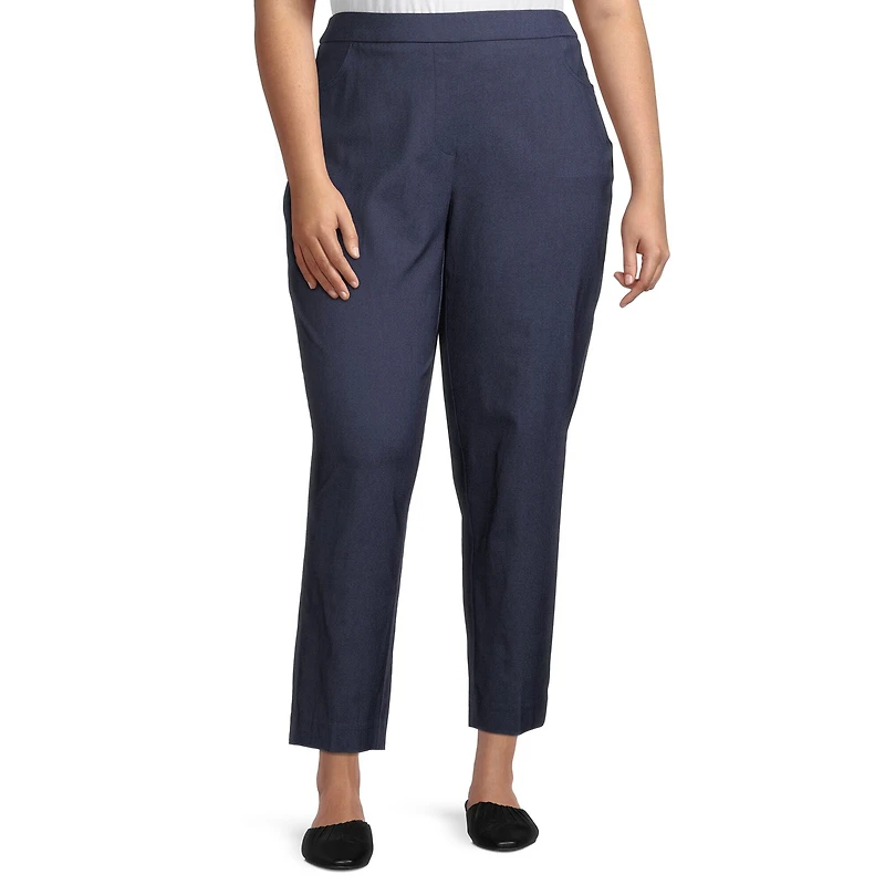 Alfred Dunner Classics Womens COMFORT WAISTBAND Slim Mid Rise Pant