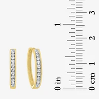 (G-H / Si2-I1) Womens 1/6 CT. T.W. Lab Grown White Diamond 10K Gold 15.5mm Hoop Earrings