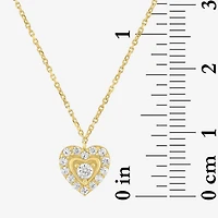 (G-H / Si2-I1) Womens 1/6 CT. T.W. Lab Grown White Diamond 10K Gold Heart 18 Inch Pendant Necklace