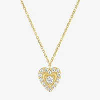 (G-H / Si2-I1) Womens 1/6 CT. T.W. Lab Grown White Diamond 10K Gold Heart 18 Inch Pendant Necklace