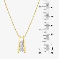 Diamond Blossom Linear (G-H / Si2-I1) Womens 1/10 CT. T.W. Lab Grown White Diamond 14K Gold Over Silver 18 Inch Pendant Necklace