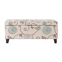 Breanna Tufted Upholstered Floral Ottoman