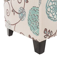 Breanna Tufted Upholstered Floral Ottoman