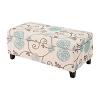 Breanna Tufted Upholstered Floral Ottoman