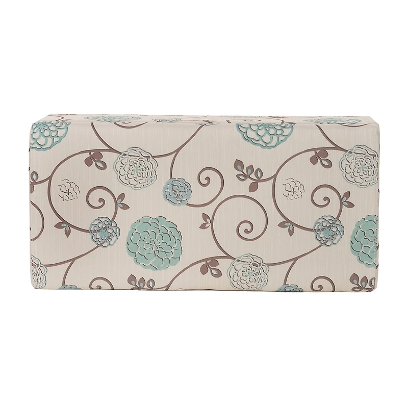 Breanna Tufted Upholstered Floral Ottoman