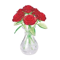 BePuzzled 3D Crystal Puzzle - Roses in a Vase: 44Pcs
