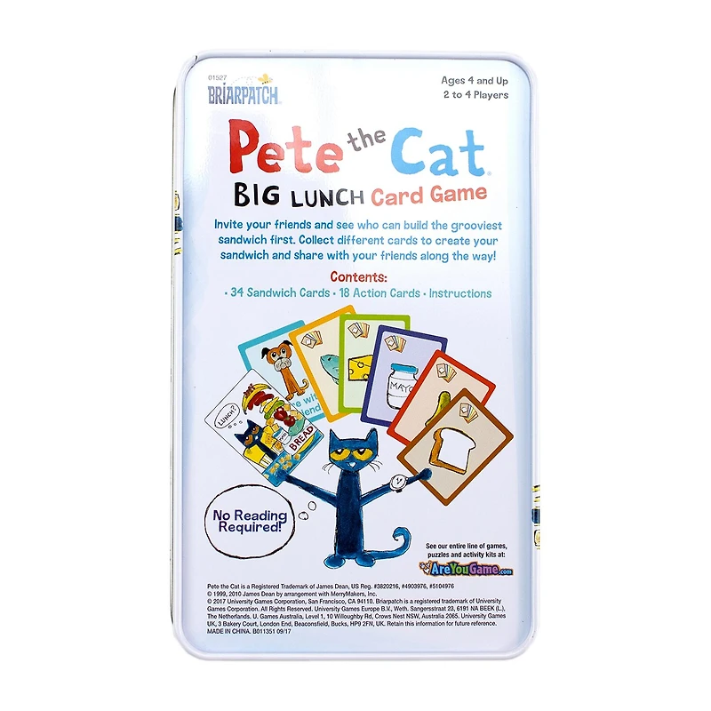 Briarpatch Pete the Cat Big Lunch Card Game Tin