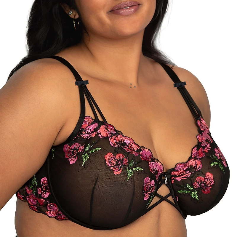 Curvy Couture Embroidery Unlined Balconette-1613
