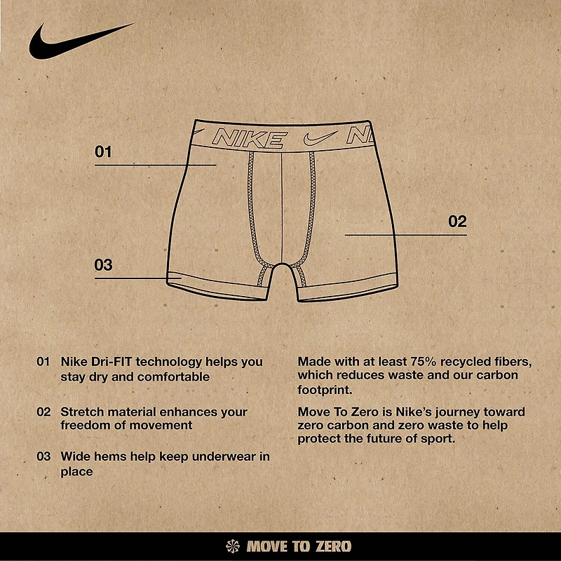 Nike Little & Big Kid Boys 3 Pack Boxer Briefs 9n0844-U10