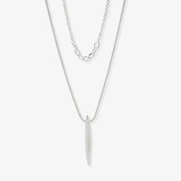 Worthington Silver Tone Womens 17 Inch Pendant Necklace
