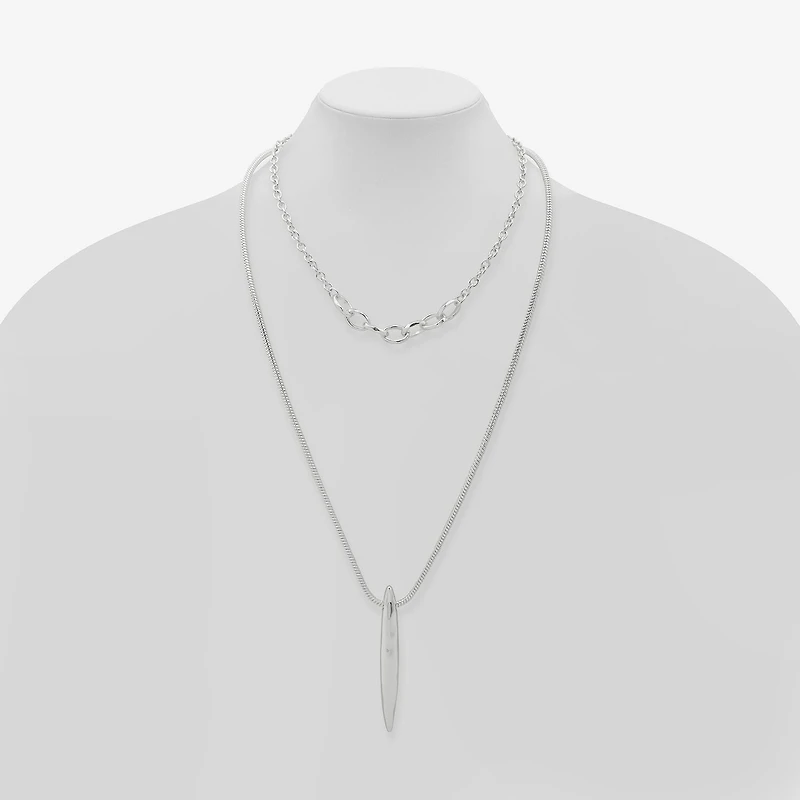 Worthington Silver Tone Womens 17 Inch Pendant Necklace