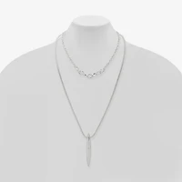 Worthington Silver Tone Womens 17 Inch Pendant Necklace