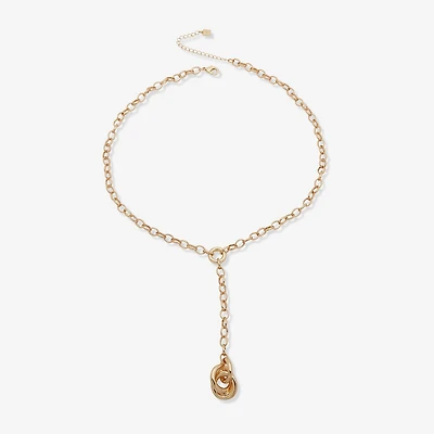 Worthington Gold Tone Womens 22 Inch Y Necklace