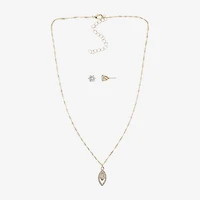 Sparkle Allure Halo Womens Cubic Zirconia 14K Gold Over Brass Marquise 2-pc. Jewelry Set
