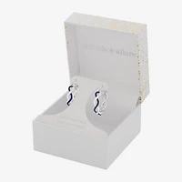 Sparkle Allure Womens Blue Crystal 21.1mm Hoop Earrings